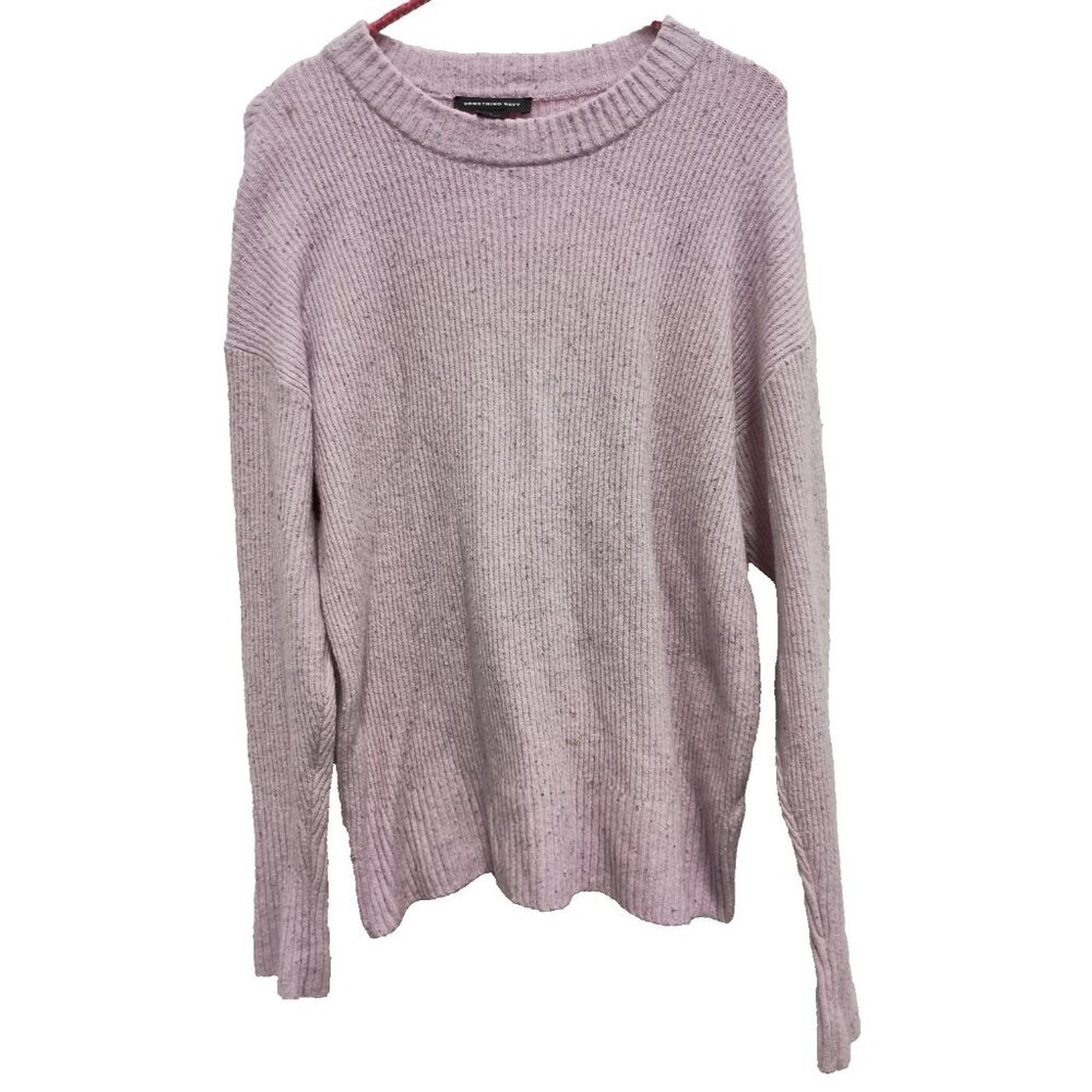Something Navy Sweater Womens Size‎ Small Lavender Pullover Crew Neck Preppy